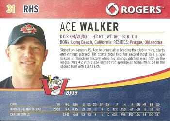 2009 Rogers Winnipeg Goldeyes SGA #NNO Ace Walker Back