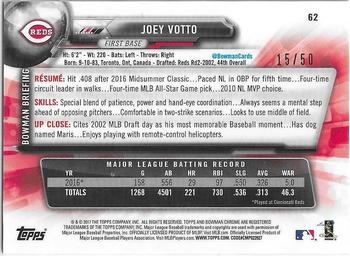2017 Bowman Chrome - Gold Refractor #62 Joey Votto Back
