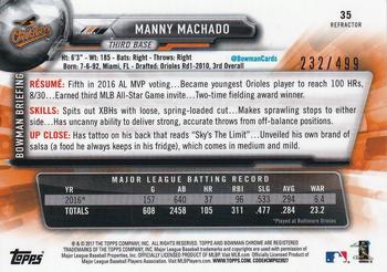 2017 Bowman Chrome - Refractor #35 Manny Machado Back