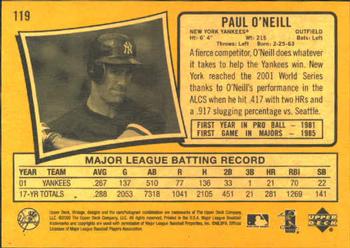 2002 Upper Deck Vintage #119 Paul O'Neill Back