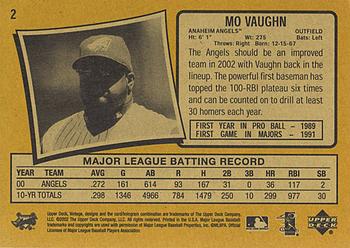 2002 Upper Deck Vintage #2 Mo Vaughn Back