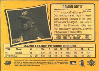 2002 Upper Deck Vintage #3 Ramon Ortiz Back