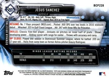 2017 Bowman Chrome - Prospects #BCP228 Jesus Sanchez Back
