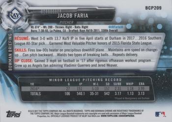 2017 Bowman Chrome - Prospects Gold Refractor #BCP209 Jacob Faria Back