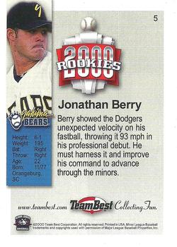 2000 Team Best Rookies - Silver #5 Jonathan Berry Back