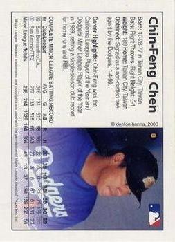 2000 Arizona Fall League Prospects #8 Chin-Feng Chen Back