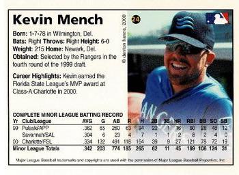 2000 Arizona Fall League Prospects #24 Kevin Mench Back