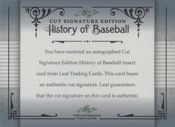 2014 Leaf Cut Signature History of Baseball Edition #NNO Gary Carter Back