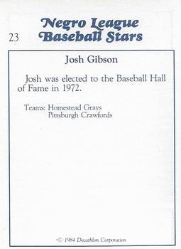 1984 Decathlon Negro League Baseball Stars #23 Josh Gibson Back