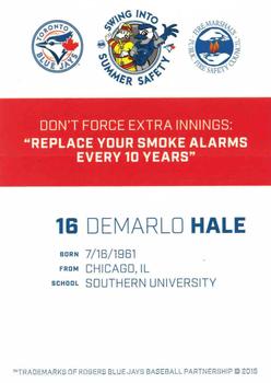 2015 Toronto Blue Jays Fire Safety #NNO Demarlo Hale Back