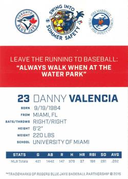 2015 Toronto Blue Jays Fire Safety #NNO Danny Valencia Back