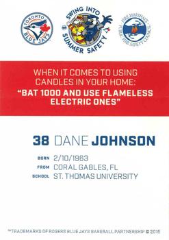 2015 Toronto Blue Jays Fire Safety #NNO Dane Johnson Back