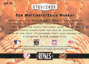 2004 Donruss Leather & Lumber - Rivals #LLR-32 Don Mattingly / Eddie Murray Back
