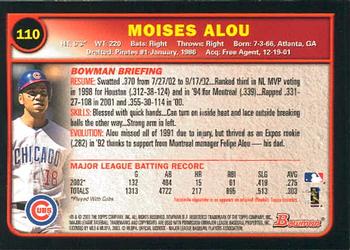 2003 Bowman #110 Moises Alou Back