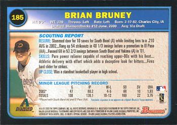 2003 Bowman #185 Brian Bruney Back