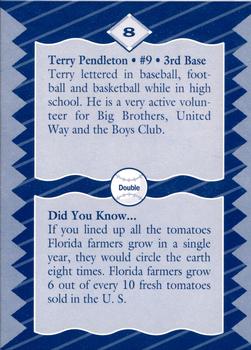 1993 Fresh 2U Atlanta Braves #8 Terry Pendleton Back