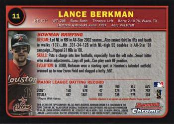 2003 Bowman Chrome #11 Lance Berkman Back