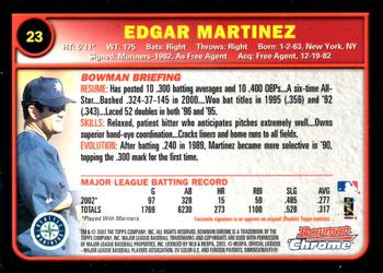 2003 Bowman Chrome #23 Edgar Martinez Back
