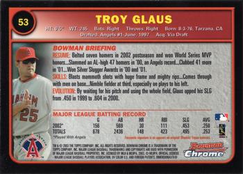 2003 Bowman Chrome #53 Troy Glaus Back