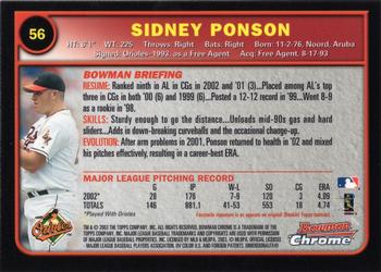 2003 Bowman Chrome #56 Sidney Ponson Back