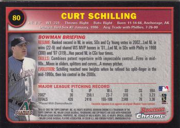 2003 Bowman Chrome #80 Curt Schilling Back