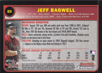 2003 Bowman Chrome #89 Jeff Bagwell Back