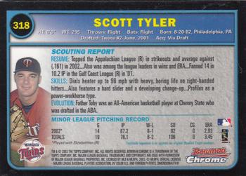 2003 Bowman Chrome #318 Scott Tyler Back