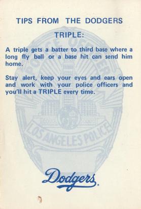 1980 Los Angeles Dodgers Police #NNO Mickey Hatcher Back