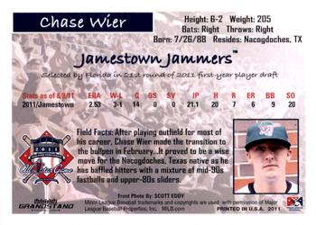 2011 Grandstand New York-Penn League All-Stars National League #NNO Chase Wier Back