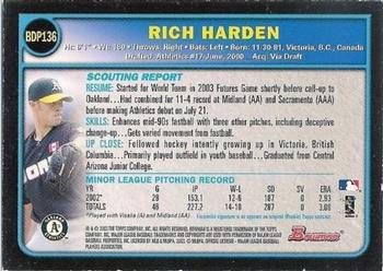 2003 Bowman Draft Picks & Prospects - Chrome #BDP136 Rich Harden Back