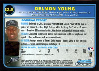 2003 Bowman Draft Picks & Prospects - Chrome #BDP176 Delmon Young Back