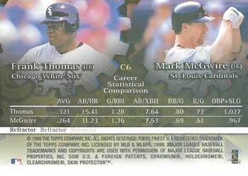 1999 Finest - Complements Refractor Right #C6 Mark McGwire / Frank Thomas Back