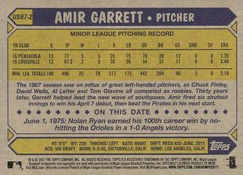 2017 Topps Update - 1987 Topps Baseball 30th Anniversary #US87-2 Amir Garrett Back