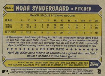 2017 Topps Update - 1987 Topps Baseball 30th Anniversary #US87-3 Noah Syndergaard Back