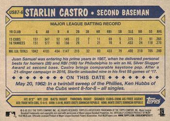 2017 Topps Update - 1987 Topps Baseball 30th Anniversary #US87-6 Starlin Castro Back