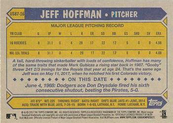 2017 Topps Update - 1987 Topps Baseball 30th Anniversary #US87-16 Jeff Hoffman Back