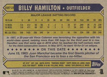2017 Topps Update - 1987 Topps Baseball 30th Anniversary #US87-23 Billy Hamilton Back