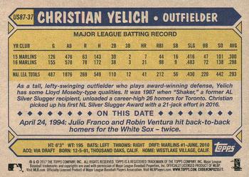 2017 Topps Update - 1987 Topps Baseball 30th Anniversary #US87-37 Christian Yelich Back