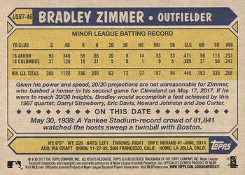 2017 Topps Update - 1987 Topps Baseball 30th Anniversary #US87-46 Bradley Zimmer Back