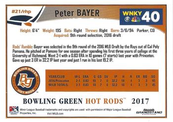 2017 Grandstand Bowling Green Hot Rods #NNO Peter Bayer Back