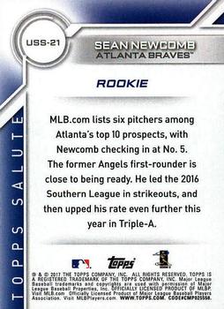 2017 Topps Update - Topps Salute #USS-21 Sean Newcomb Back