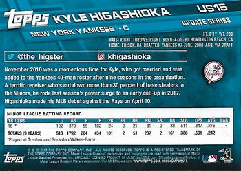 2017 Topps Update - Rainbow Foil #US15 Kyle Higashioka Back