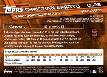 2017 Topps Update - Rainbow Foil #US25 Christian Arroyo Back