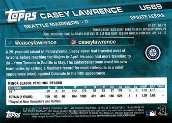 2017 Topps Update - Rainbow Foil #US89 Casey Lawrence Back