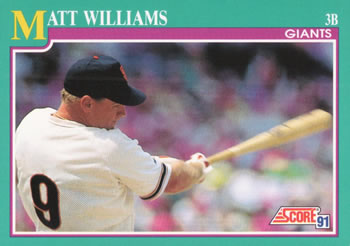 1991 Score #189 Matt Williams Front