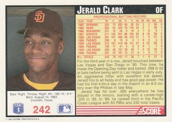 1991 Score #242 Jerald Clark Back