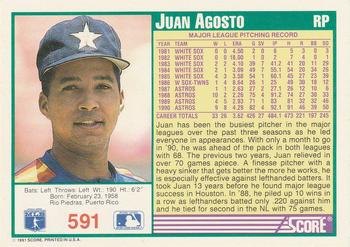 1991 Score #591 Juan Agosto Back