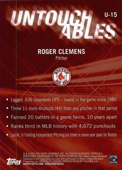 2017 Topps Update - Untouchables #U-15 Roger Clemens Back