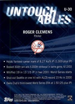 2017 Topps Update - Untouchables #U-30 Roger Clemens Back