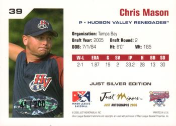 2006 Just Autographs - Silver #39 Chris Mason Back